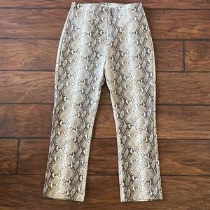 Snake skin leather pants
